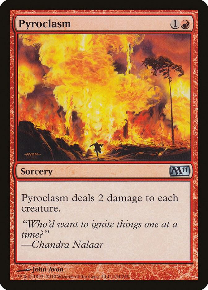 Pyroclasm 154 card from Magic 2011 (M11)