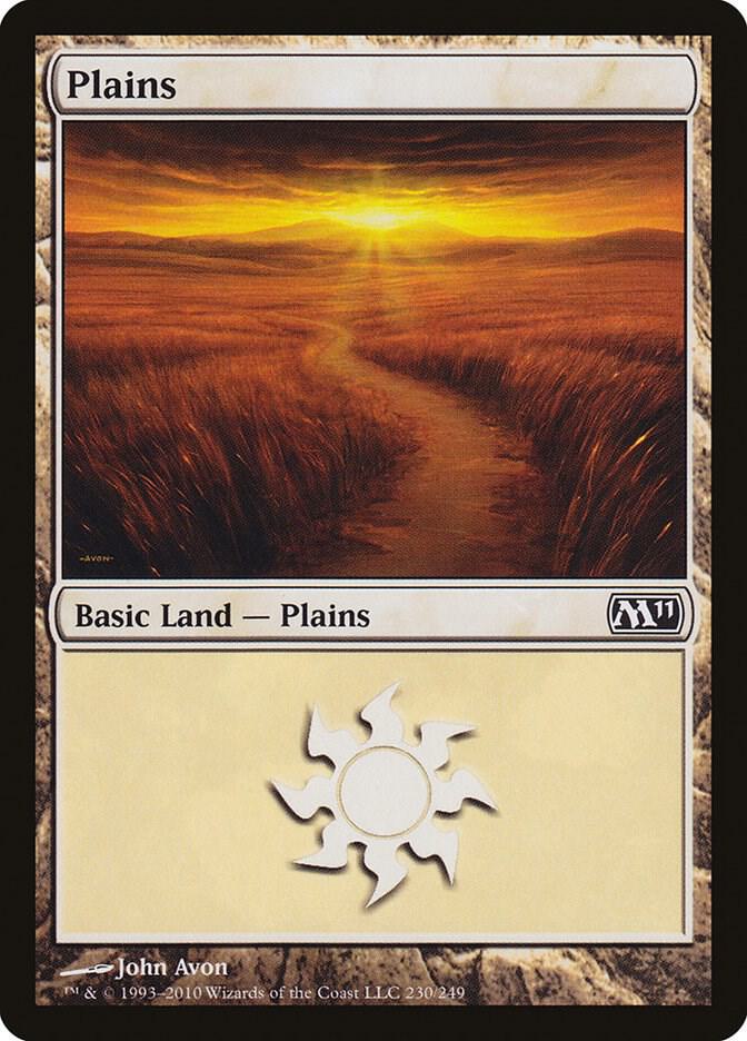Plains 230 card from Magic 2011 (M11)