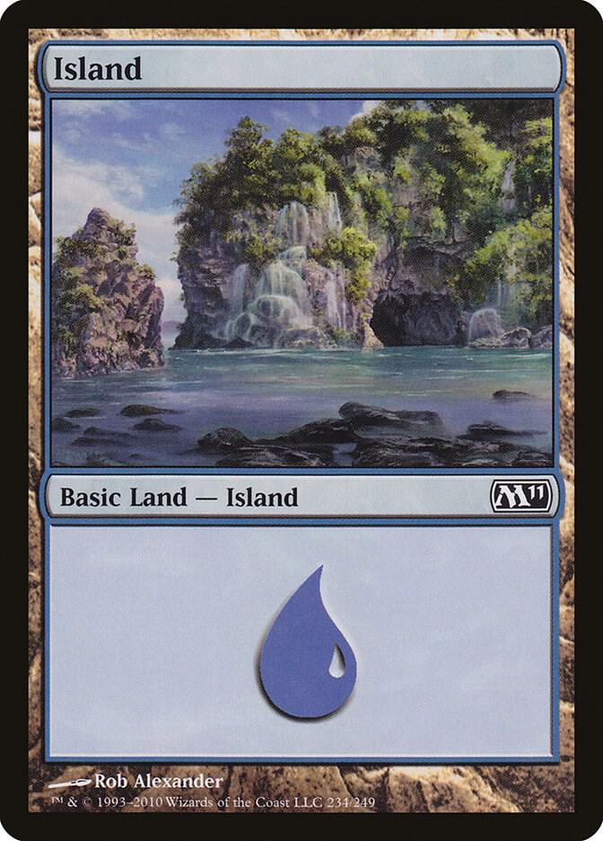Island 234 card from Magic 2011 (M11)