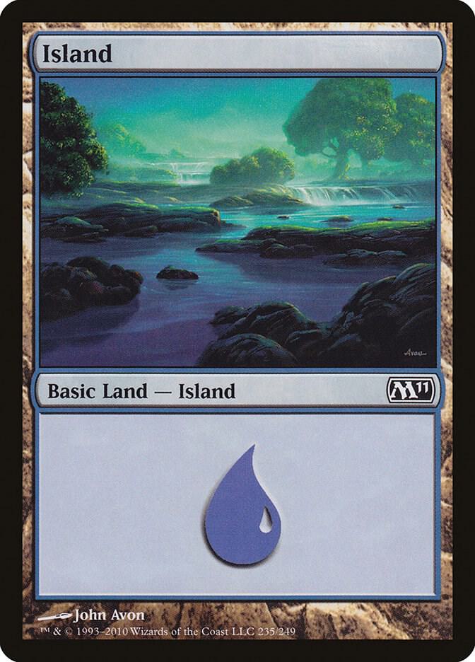 Island 235 card from Magic 2011 (M11)