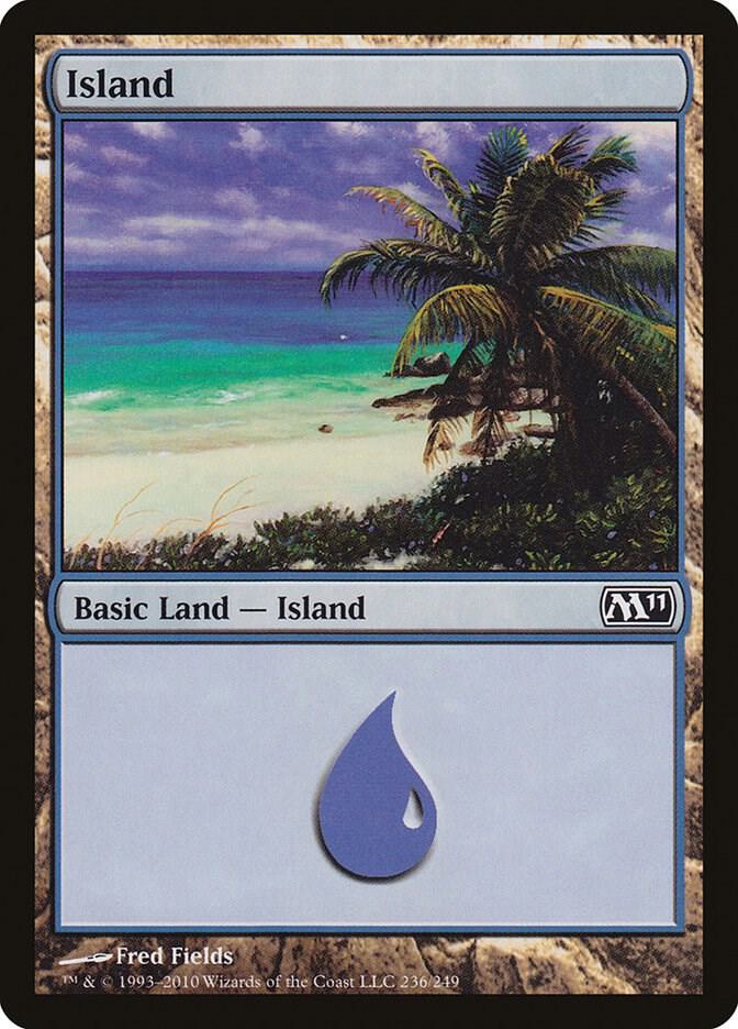 Island 236 card from Magic 2011 (M11)