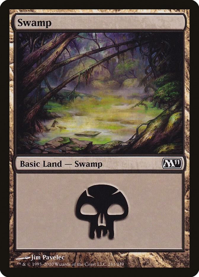 Swamp 241 card from Magic 2011 (M11)