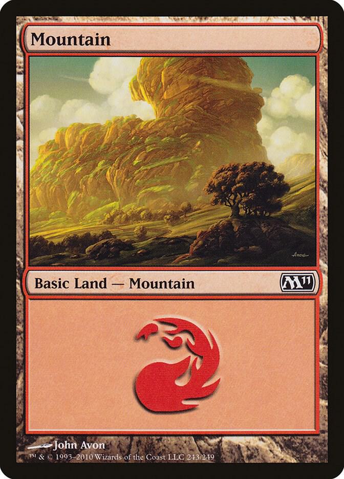 Mountain 243 card from Magic 2011 (M11)