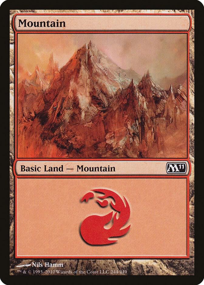 Mountain 244 card from Magic 2011 (M11)