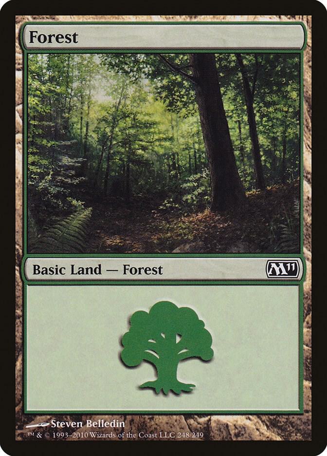Forest 248 card from Magic 2011 (M11)