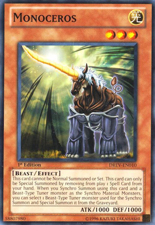 Monoceros DREV-EN010 card from Duelist Revolution