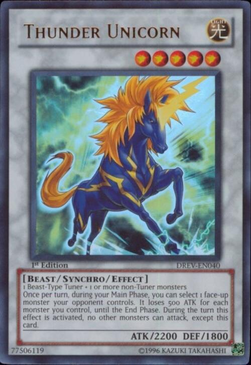 Thunder Unicorn DREV-EN040 card from Duelist Revolution