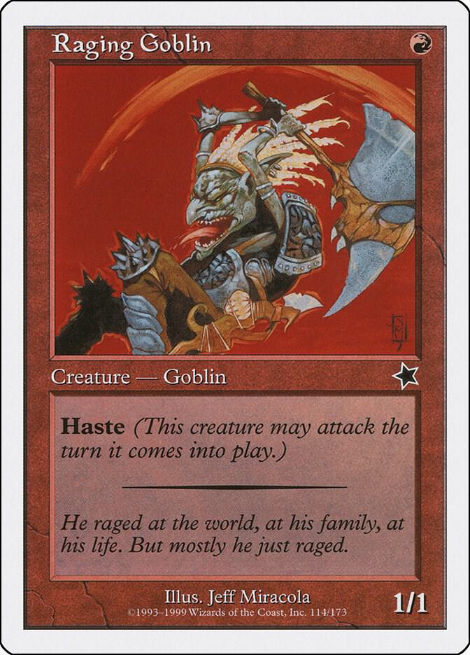 Raging Goblin 114 card from Starter 1999