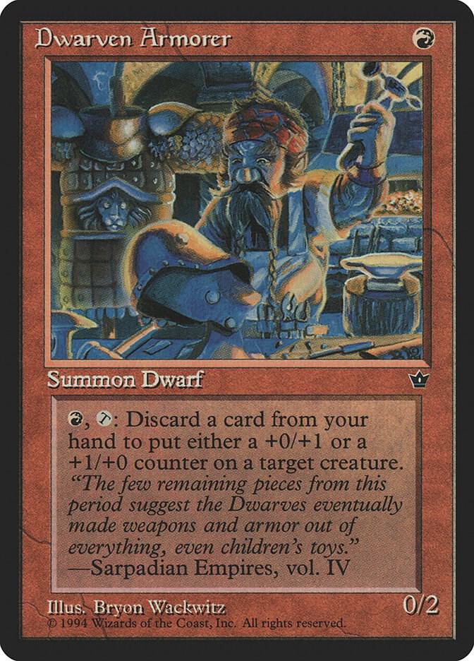 Dwarven Armorer card from Fallen Empires