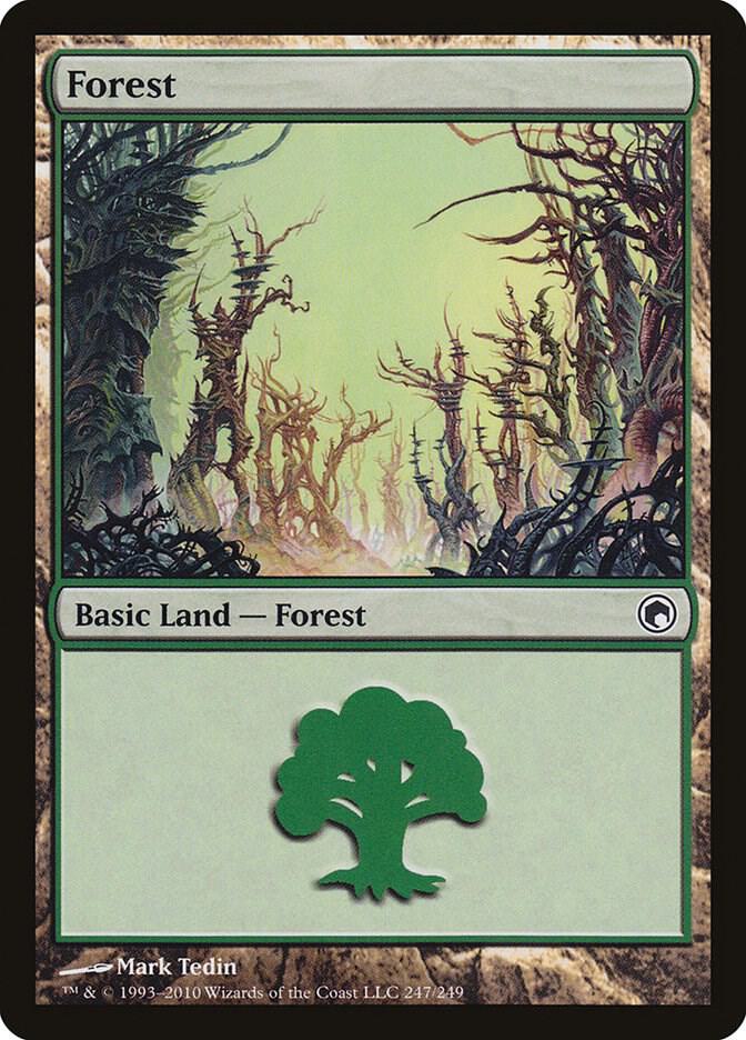 Forest 247 card from Scars of Mirrodin