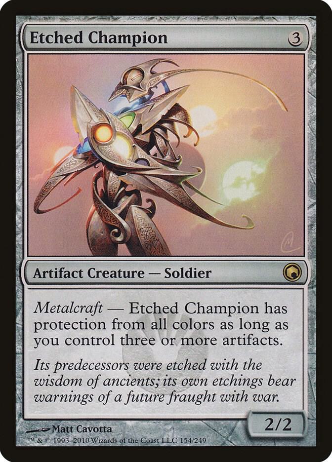 Etched Champion 154 card from Scars of Mirrodin