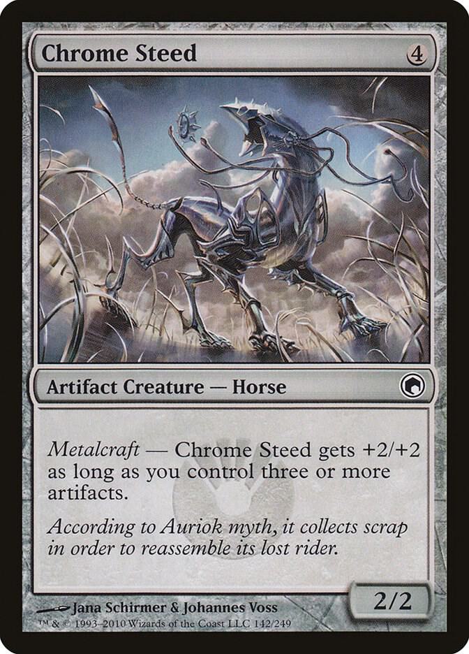 Chrome Steed 142 card from Scars of Mirrodin