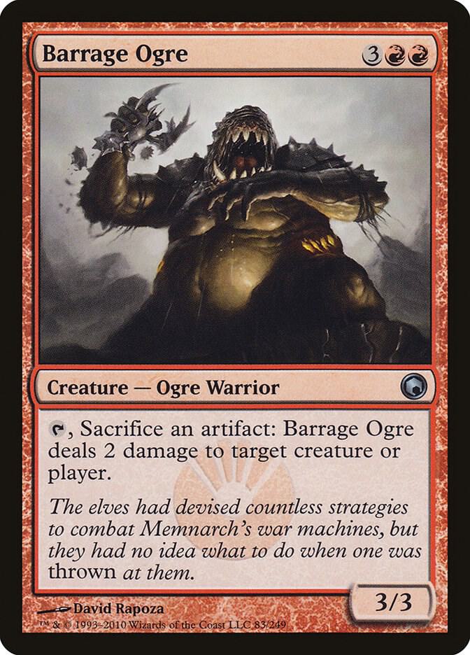 Barrage Ogre 83 card from Scars of Mirrodin