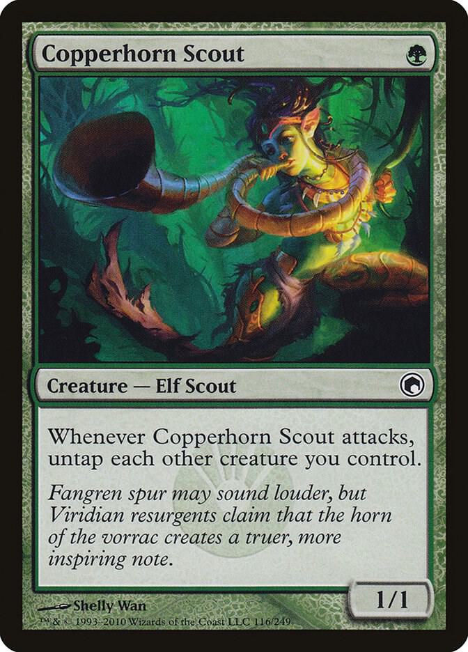 Copperhorn Scout 116 card from Scars of Mirrodin