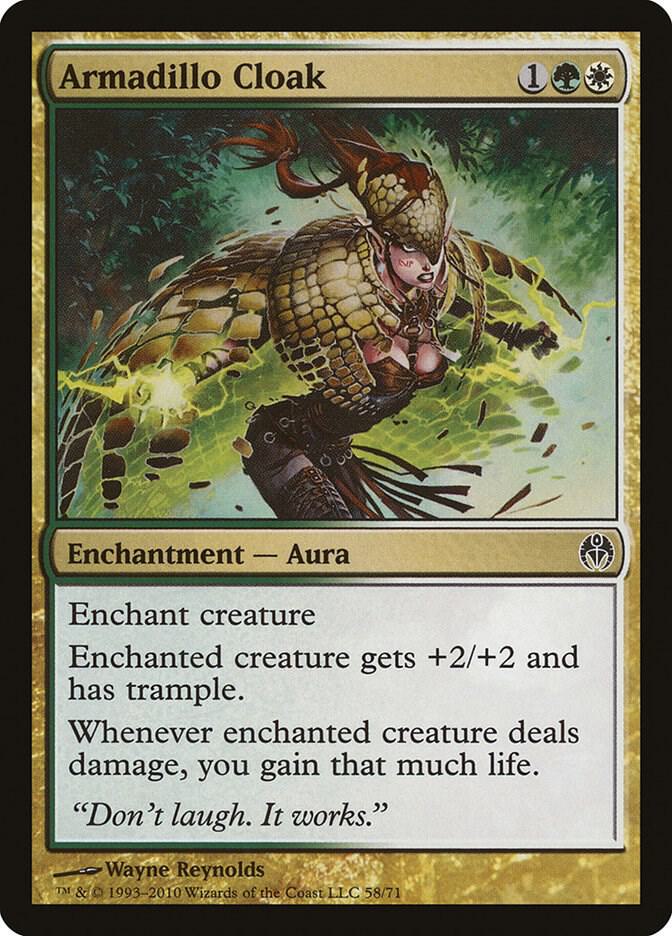 Armadillo Cloak 58 card from Duel Decks: Phyrexia vs. the Coalition