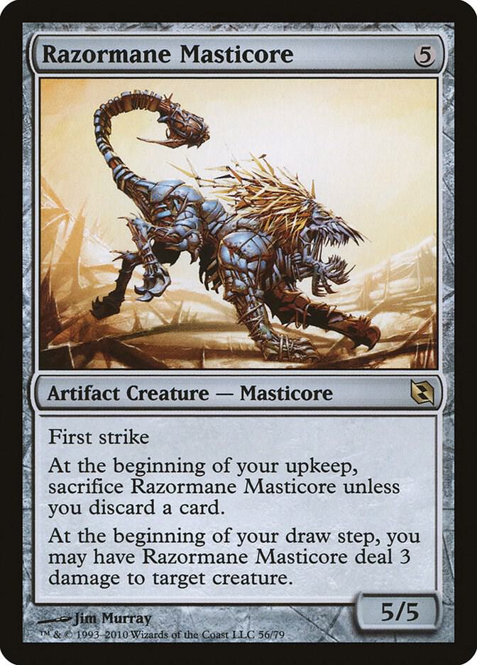 Razormane Masticore 56 card from Duel Decks: Elspeth vs. Tezzeret