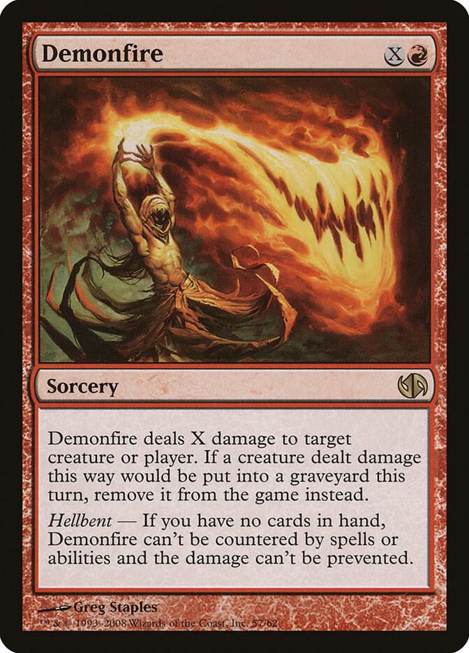 Demonfire 57 card from Duel Decks: Jace vs. Chandra