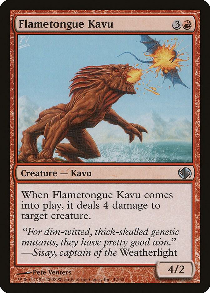 Flametongue Kavu 42 card from Duel Decks: Jace vs. Chandra