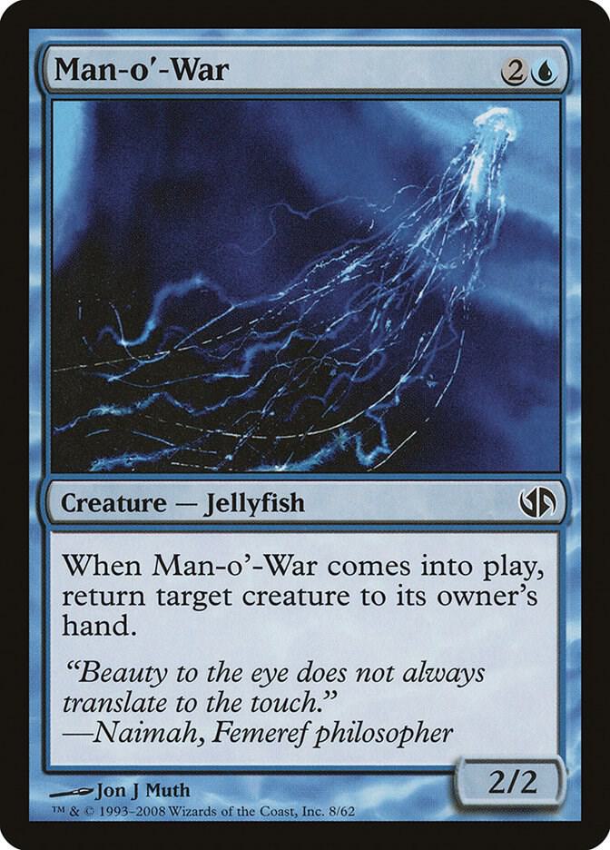 Man-o'-War 8 card from Duel Decks: Jace vs. Chandra