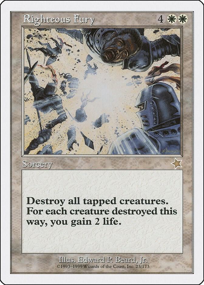 Righteous Fury 23 card from Starter 1999