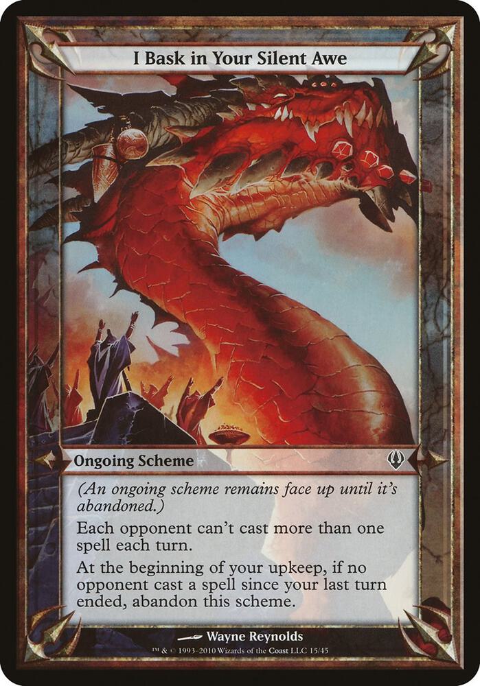 I Bask in Your Silent Awe (Archenemy) card from Oversize Cards