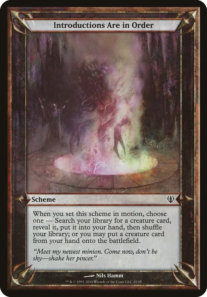 Introductions Are in Order (Archenemy) card from Oversize Cards