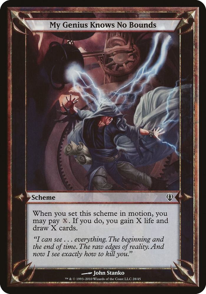 My Genius Knows No Bounds (Archenemy) card from Oversize Cards