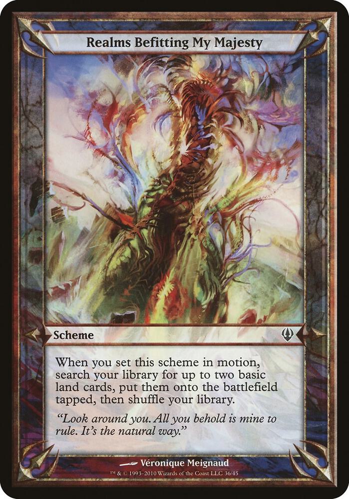 Realms Befitting My Majesty (Archenemy) card from Oversize Cards