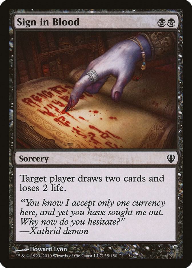 Sign in Blood 25 card from Archenemy