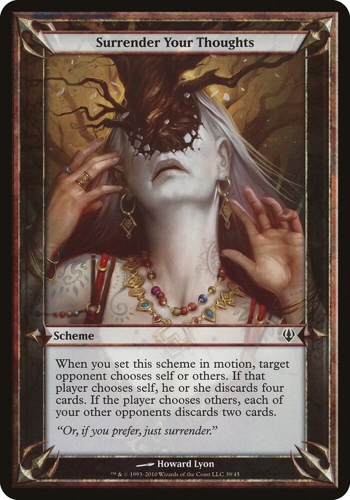 Surrender Your Thoughts (Archenemy) card from Oversize Cards