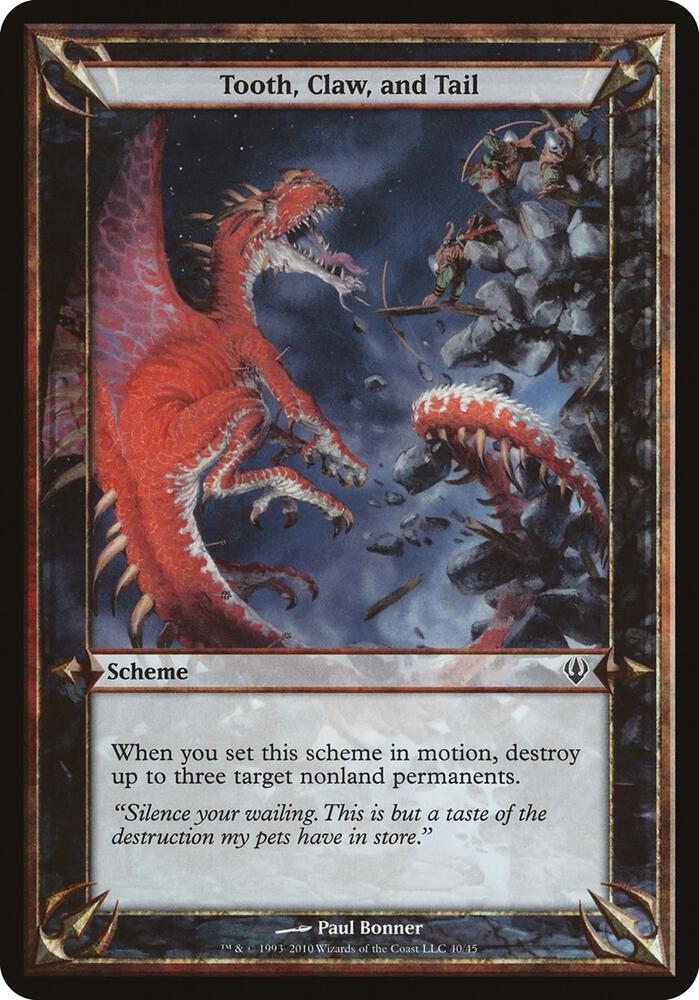 Tooth, Claw, and Tail (Archenemy) card from Oversize Cards