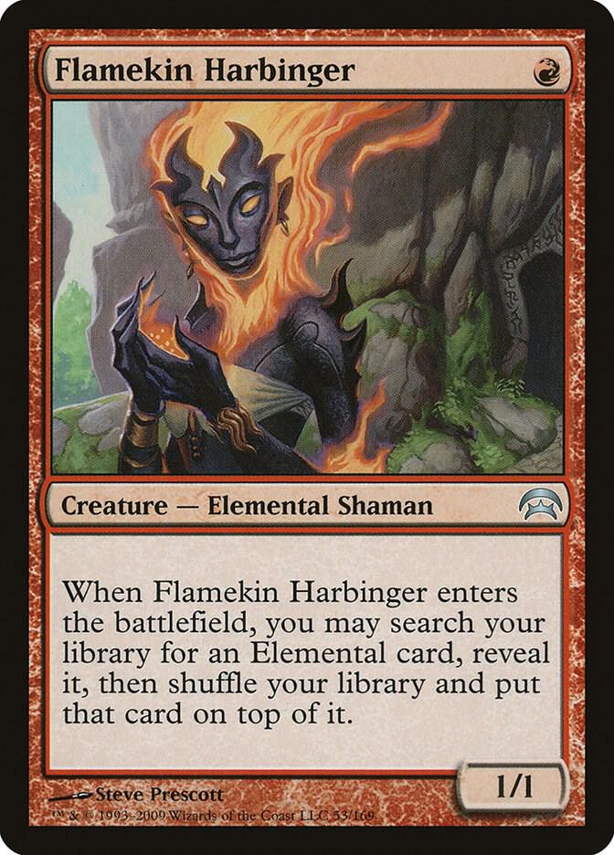 Flamekin Harbinger 53 card from Planechase