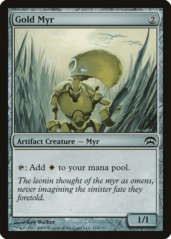 Gold Myr 114 card from Planechase