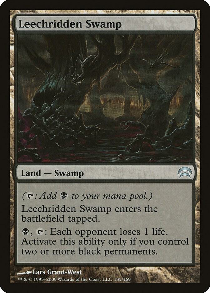 Leechridden Swamp 135 card from Planechase