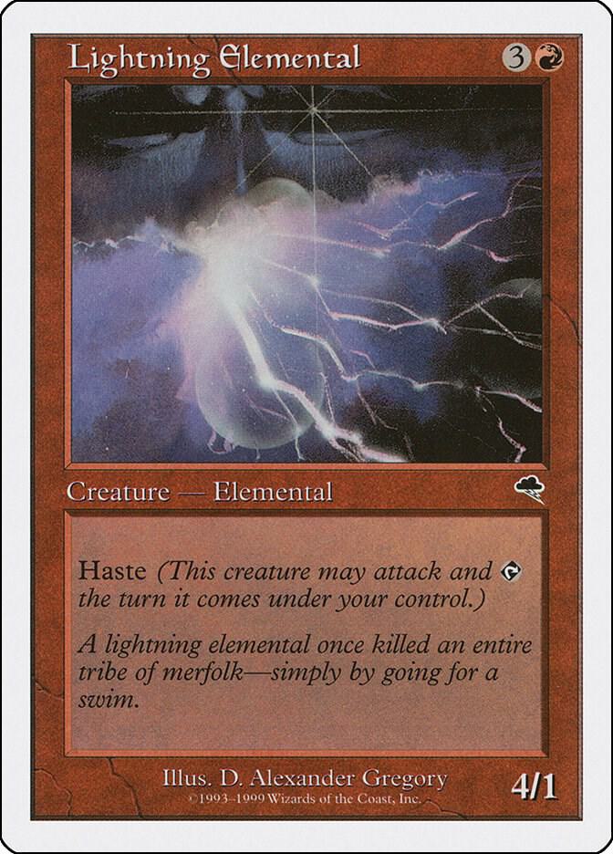Lightning Elemental card from Battle Royale Box Set
