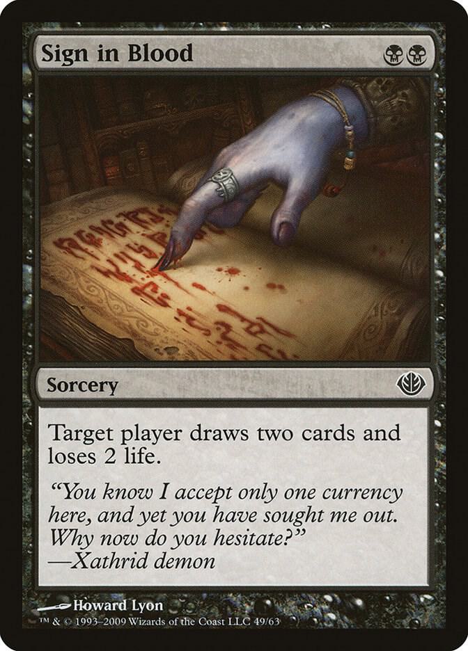 Sign in Blood 49 card from Duel Decks: Garruk vs. Liliana