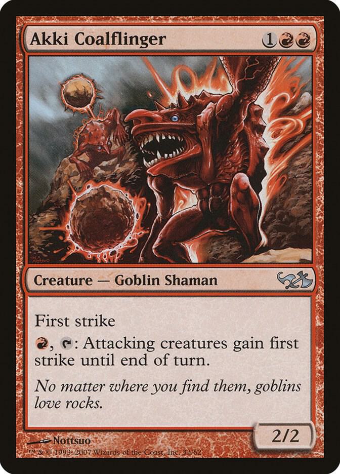 Akki Coalflinger 33 card from Duel Decks: Elves vs. Goblins