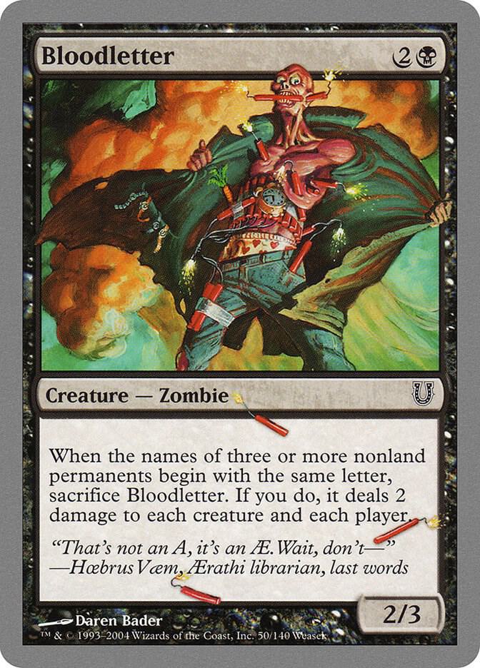 Bloodletter 50 card from Unhinged