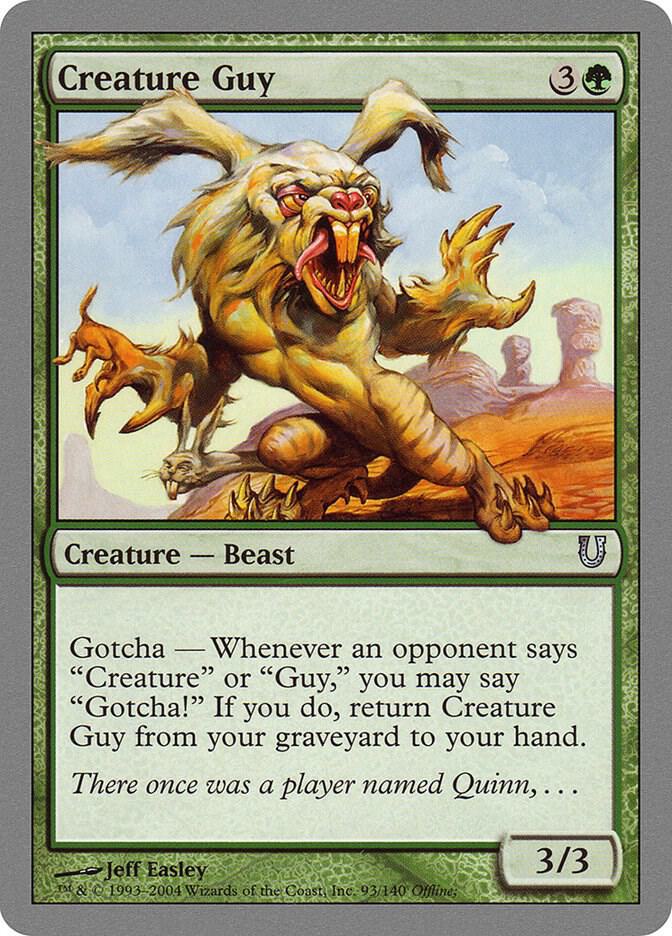 Creature Guy 93 card from Unhinged
