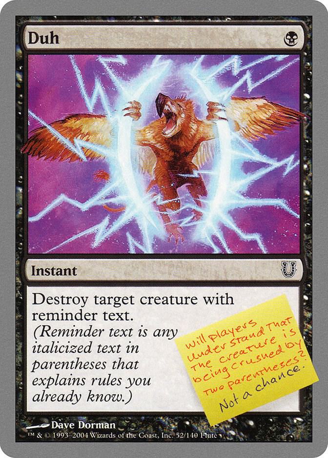 Duh 52 card from Unhinged