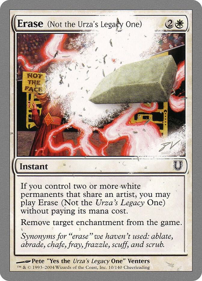 Erase (Not the Urza's Legacy One) 10 card from Unhinged