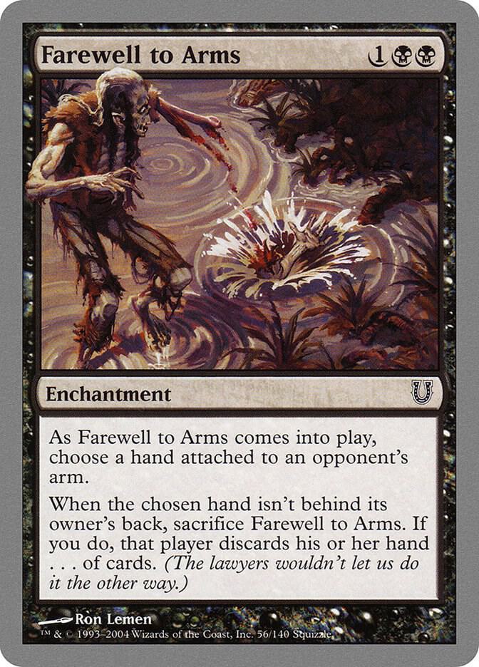 Farewell to Arms 56 card from Unhinged