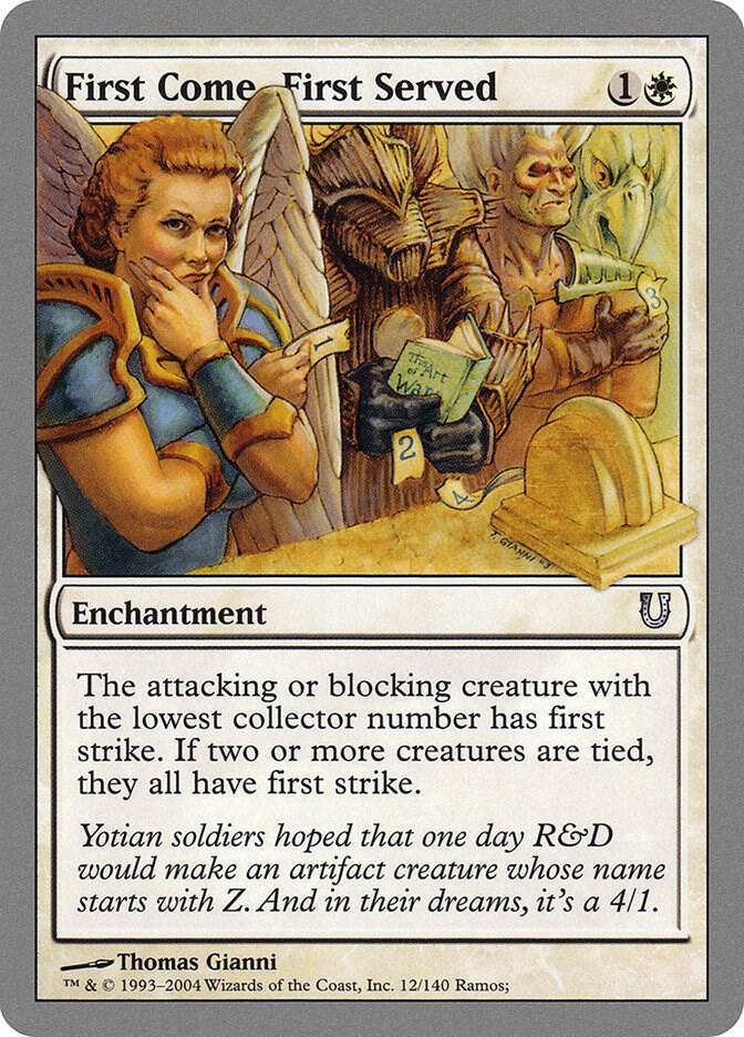 First Come, First Served 12 card from Unhinged
