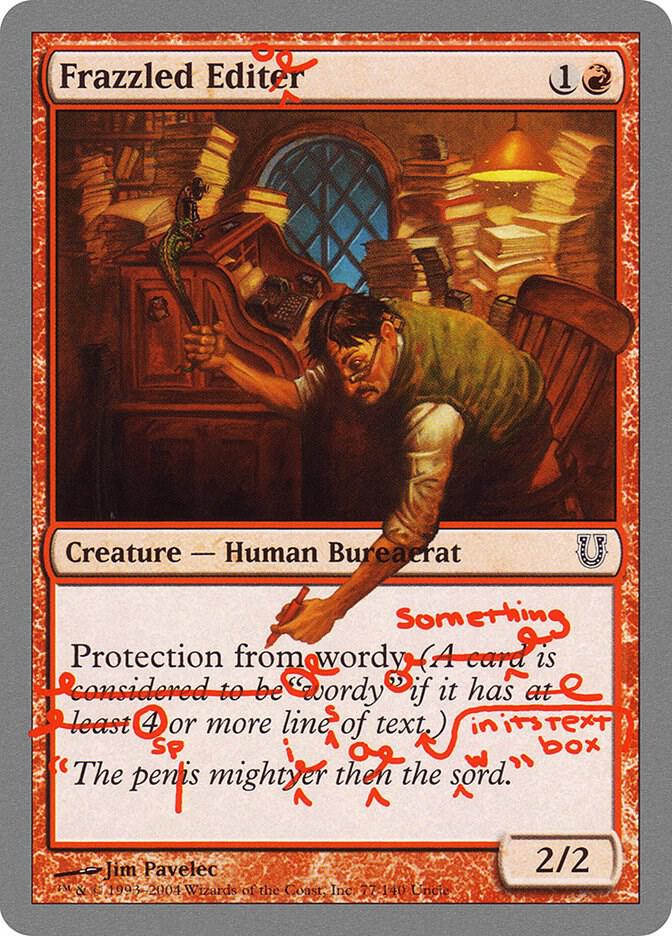 Frazzled Editor 77 card from Unhinged