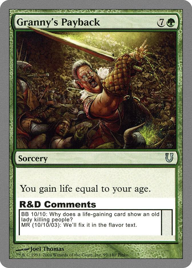 Granny's Payback 99 card from Unhinged