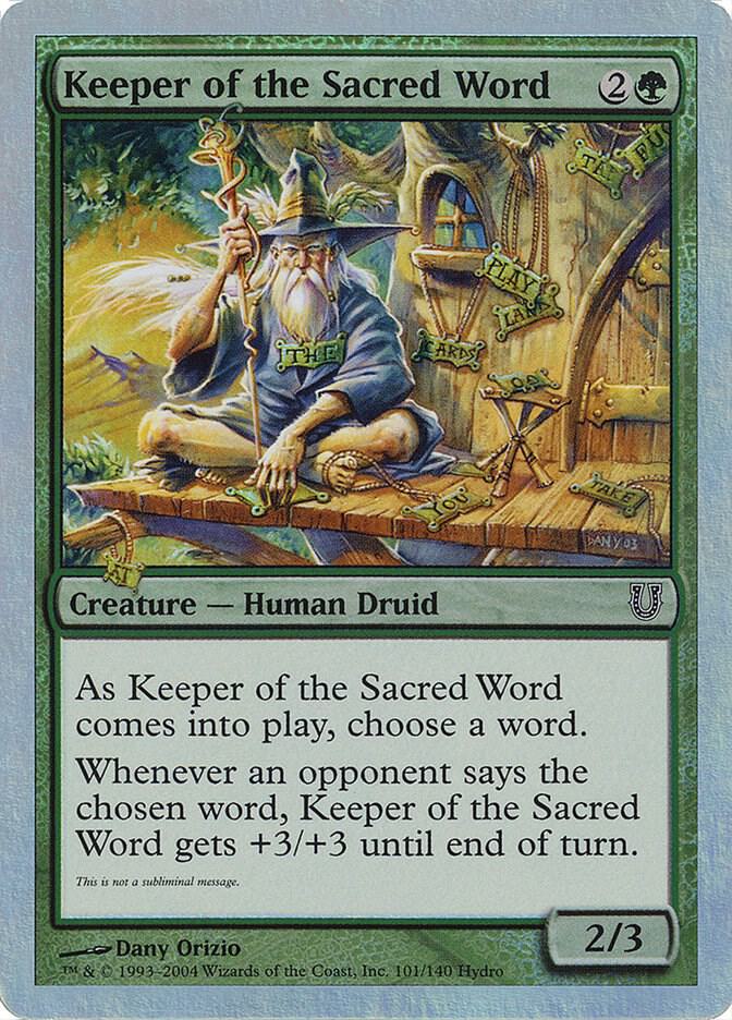Keeper of the Sacred Word 101 card from Unhinged