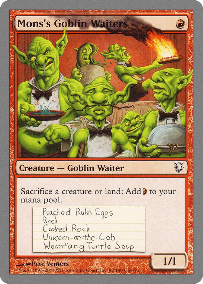 Mons's Goblin Waiters 82 card from Unhinged