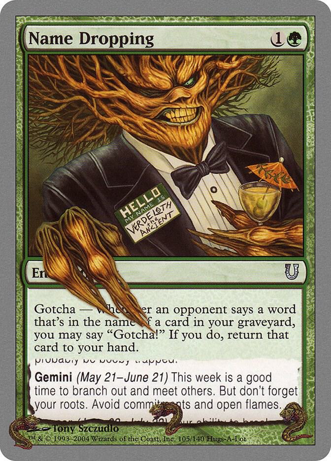 Name Dropping 105 card from Unhinged