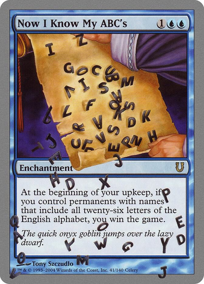 Now I Know My ABC's 41 card from Unhinged
