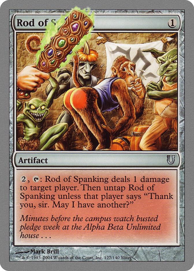 Rod of Spanking 127 card from Unhinged